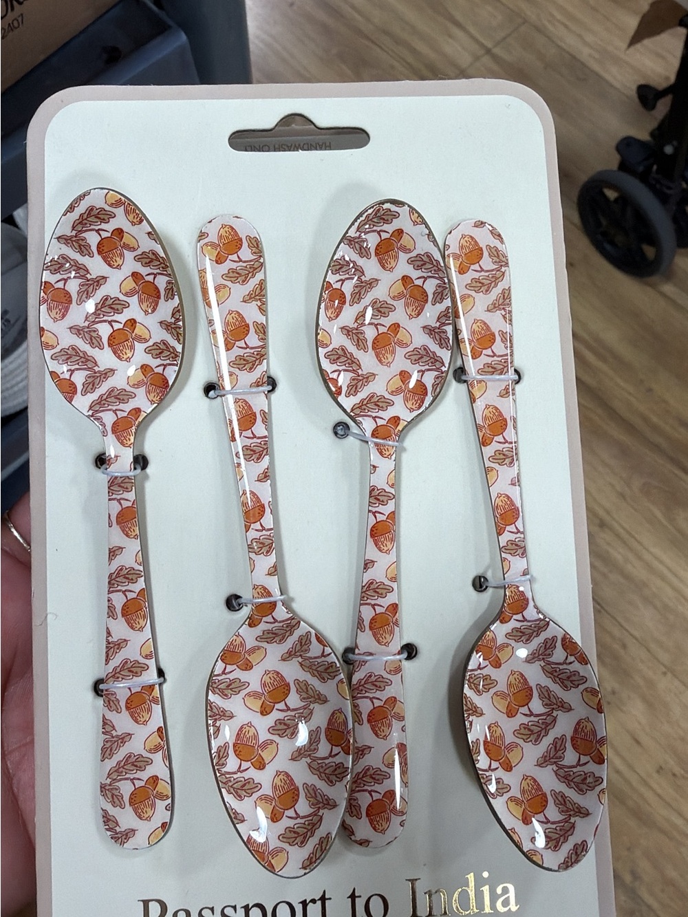 Fall Acorn Pattern Dessert Spoons - Pack of 6